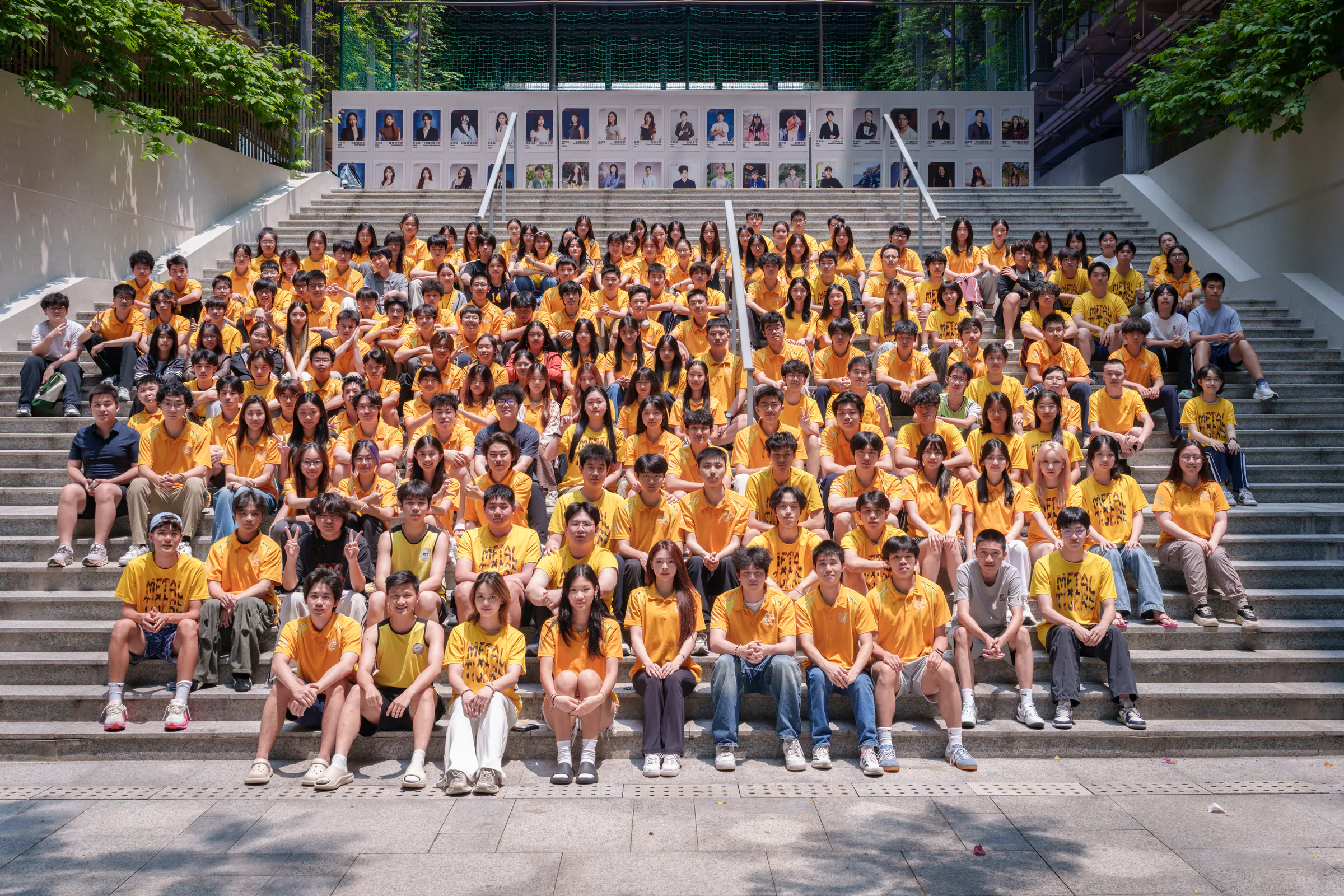 Metal House students gathered for a group photograph on the campus steps