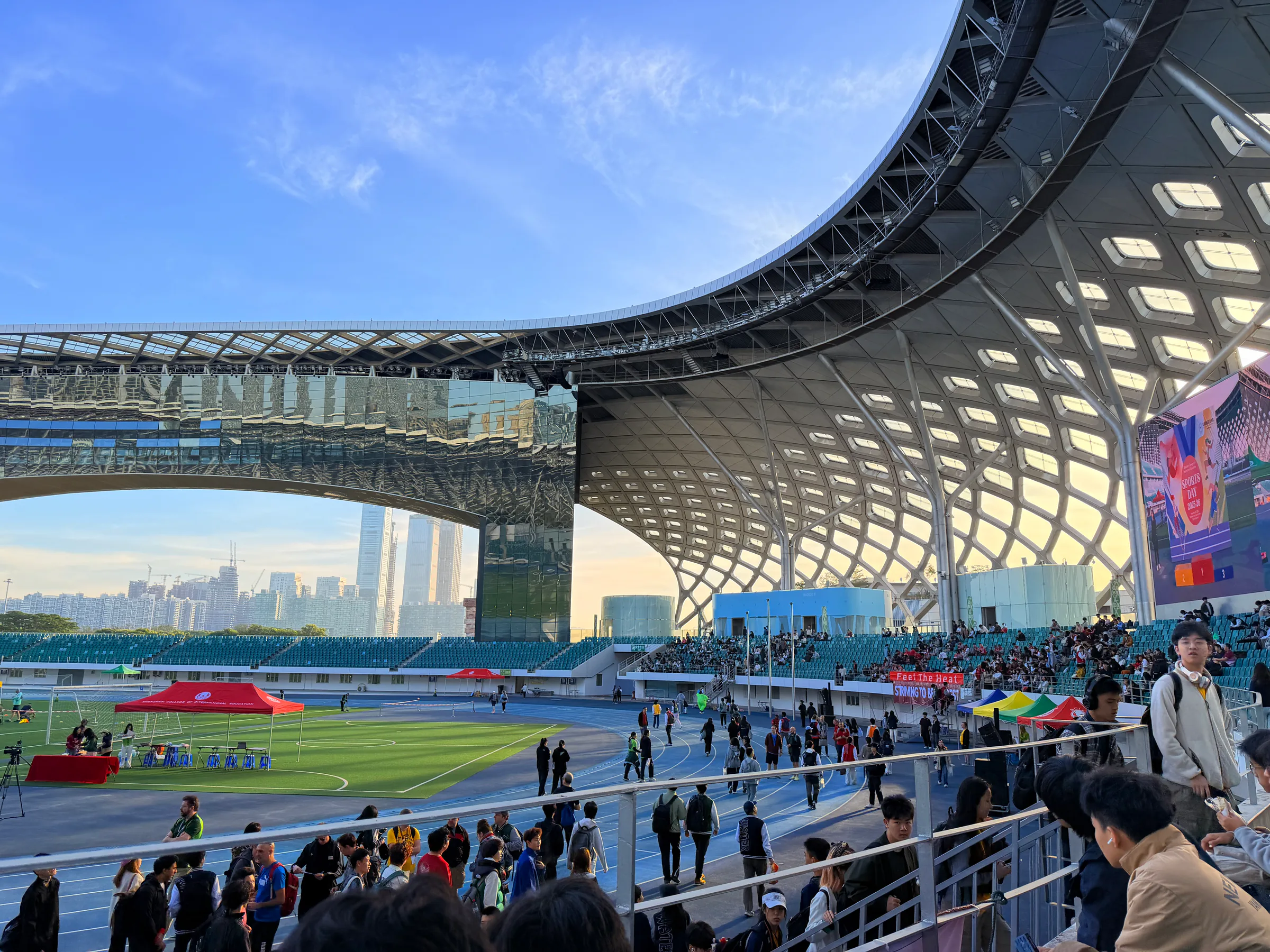An SCIE Sports Day taking place at Shenzhen Bay Sports Center